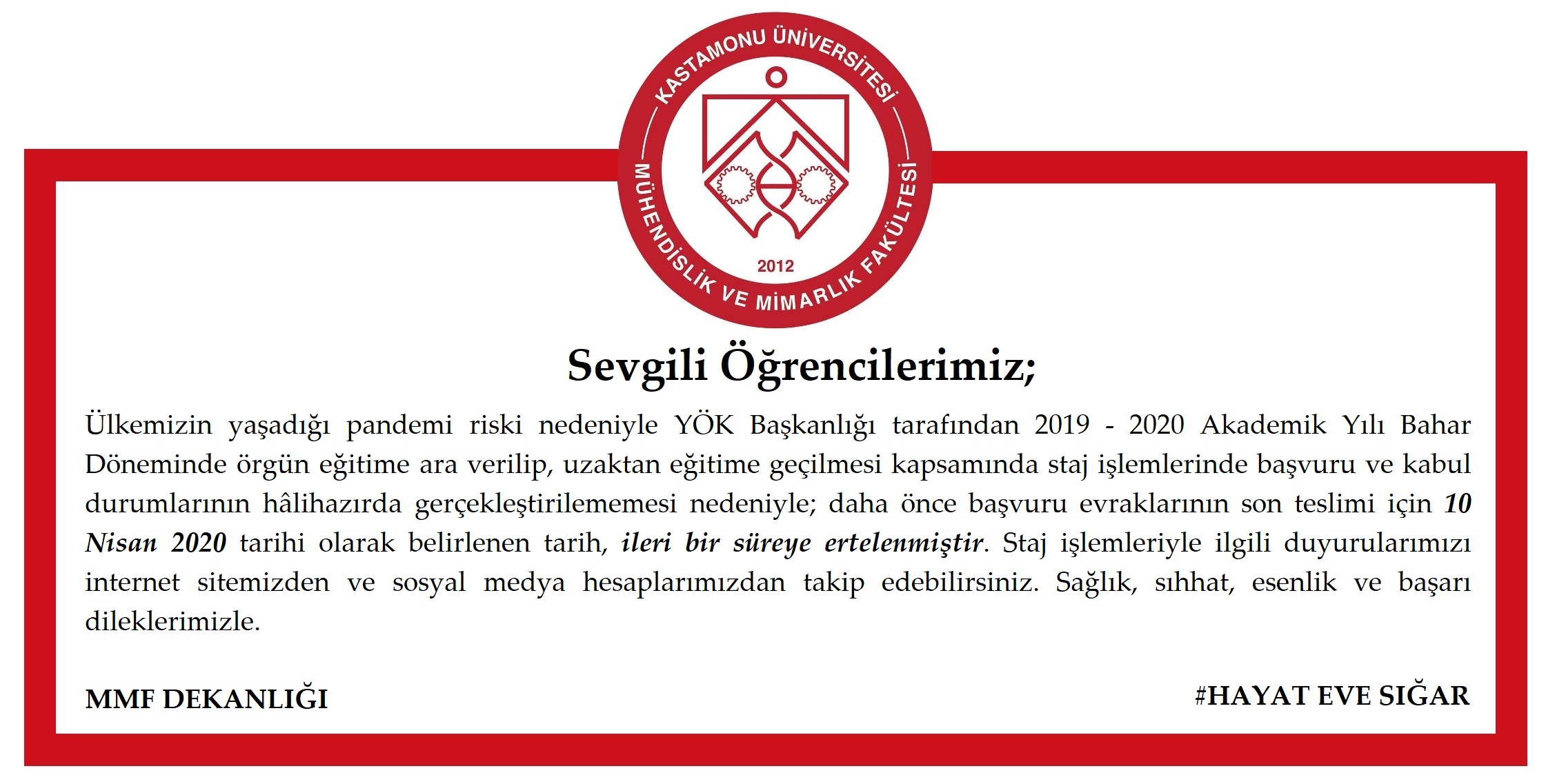 staj erteleme