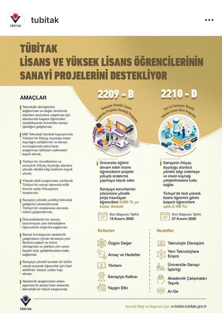 tubitak sanayi destek