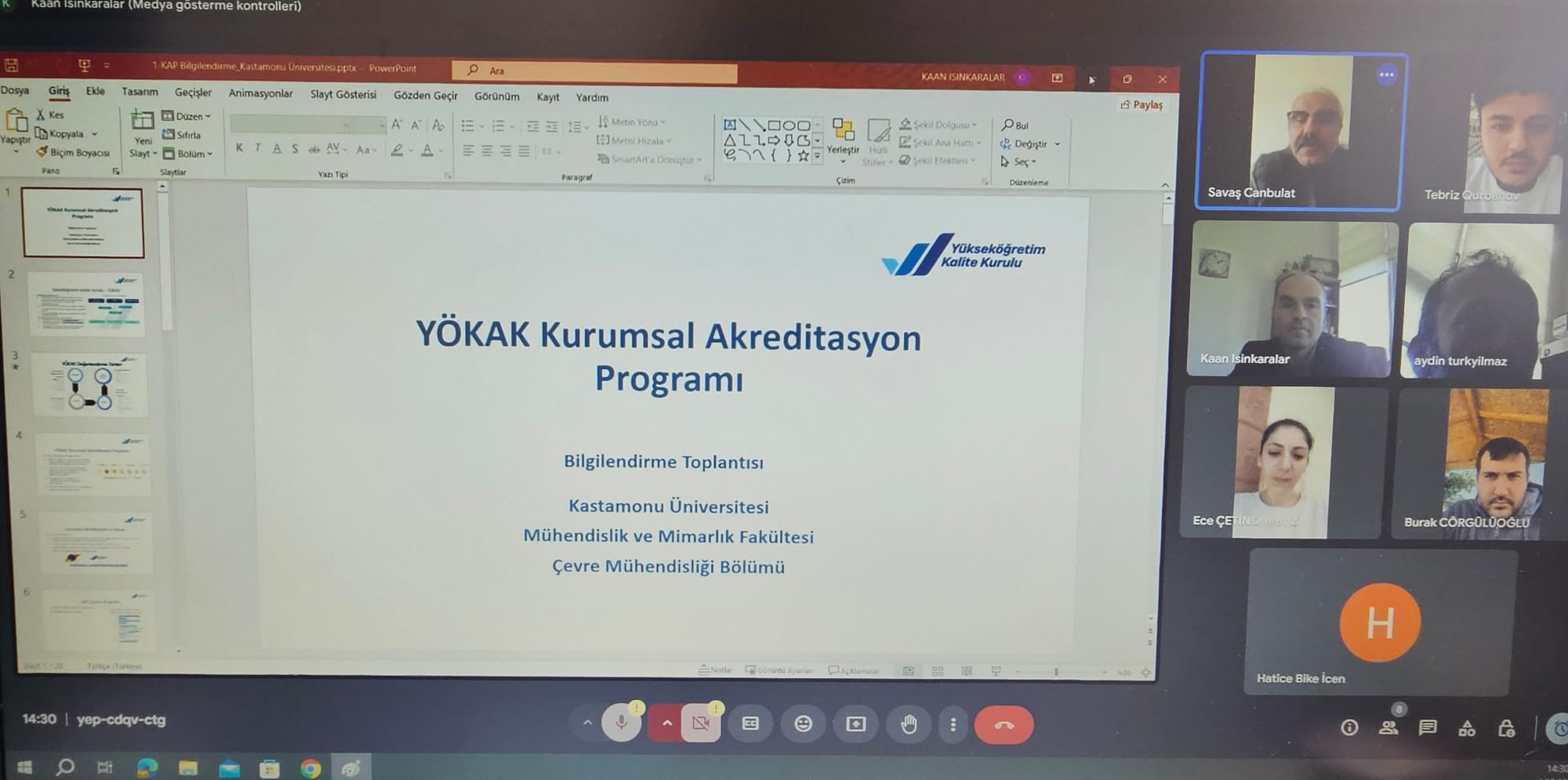 Bölüm Danışma Kurulumuz ile YÖKAK Bilgilendirme Toplantısı Yapıldı