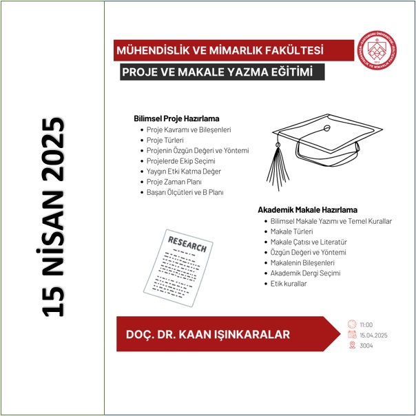 Proje ve Makale Yazma Eğitimi - 15 Nisan 2025 