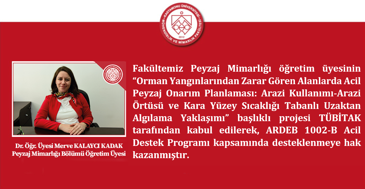 Fakültemiz öğretim üyesinin projesi TÜBİTAK, ARDEB 1002-B Acil Destek Programı kapsamında desteklenmeye hak kazanmıştır.