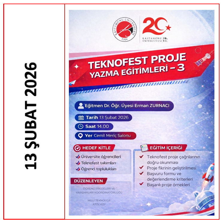 Teknofest Proje Yazma Eğitimleri (3) 13 Şubat 2026  