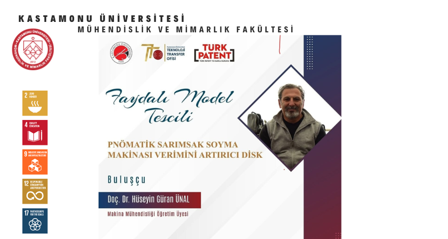 Makine Mühendisliği Bölümünden Faydalı Model Tescili: Pnömatik Sarımsak Soyma Makinası Verimini Artırıcı Disk 