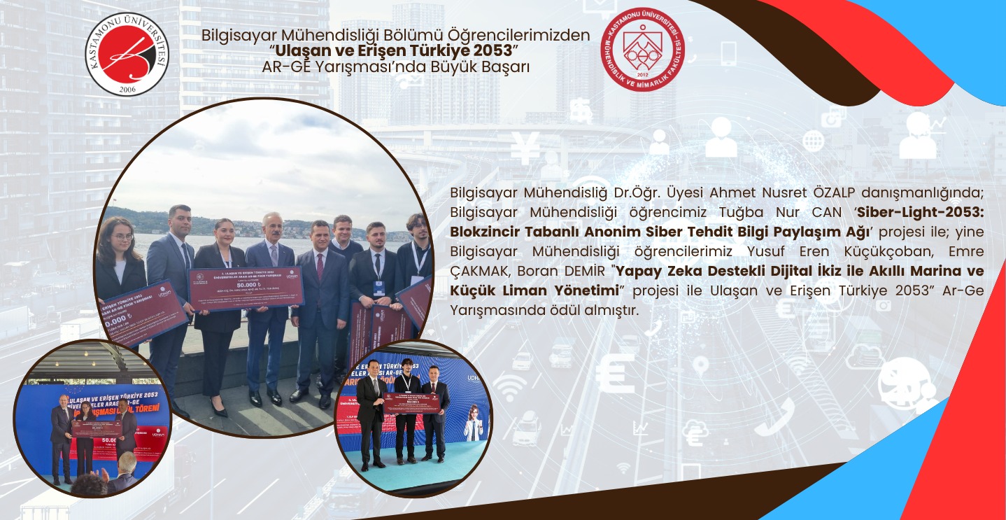 Bilgisayar Mühendisliği Öğrencilerimiz “Ulaşan ve Erişen Türkiye 2053” Yarışmasında Ödül Kazandı