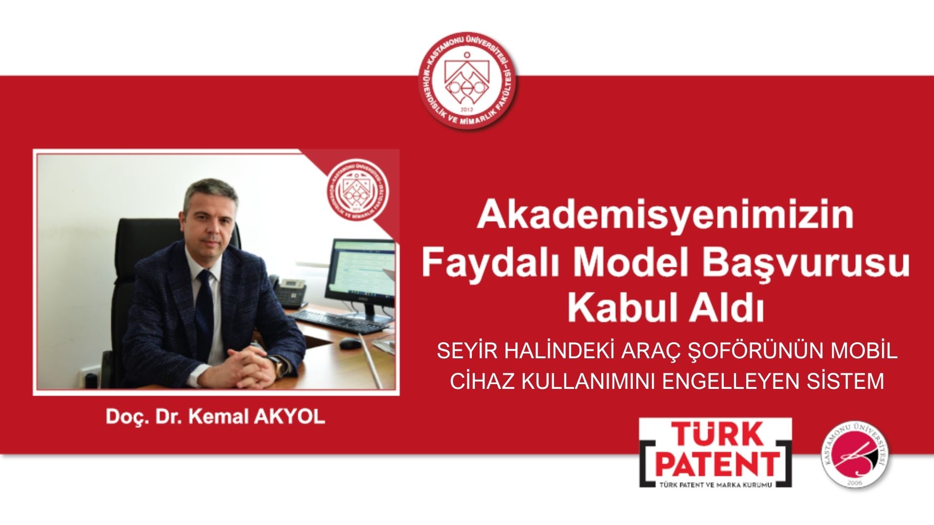 Akademisyenimizin Faydalı Model Başvurusu Kabul Aldı